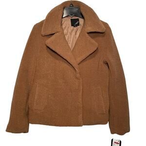 Collection B Faux Fur Lightweight Teddy Coat Brown Medium $119